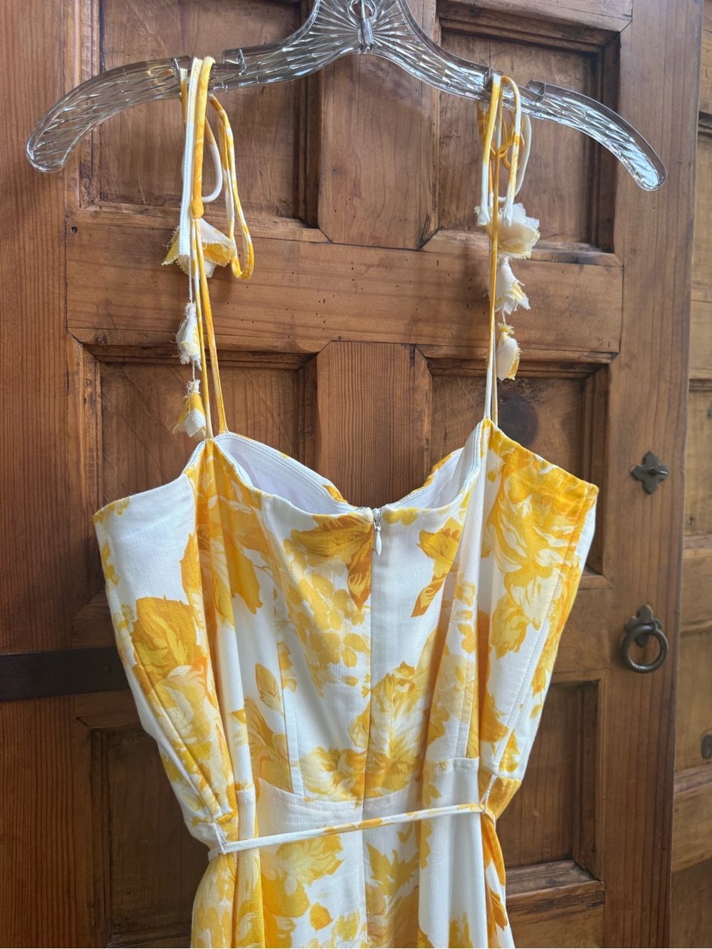 ANTONIO MELANI White and Yellow Floral Tie-Shoulder Sundress - Picture 3 of 11